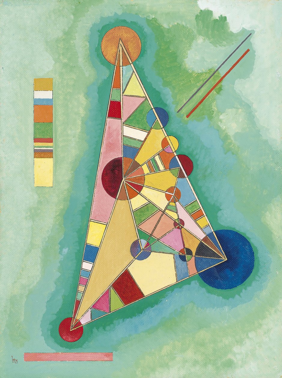 „Színes a háromszögben” Vaszilij Kandinszkij festménye alkotó: Wassily Kandinsky