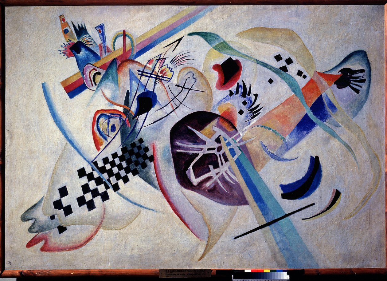 "" Kompozíció N. 224. A fehéren"" Vaszilij Kandinszkij (vagy Vaszilij Kandinszkij vagy Kandinszkij) festménye alkotó: Wassily Kandinsky