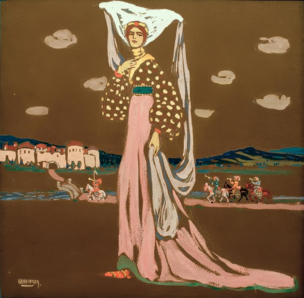 Az éjszaka, (Sétáló hölgy) alkotó: Wassily Kandinsky
