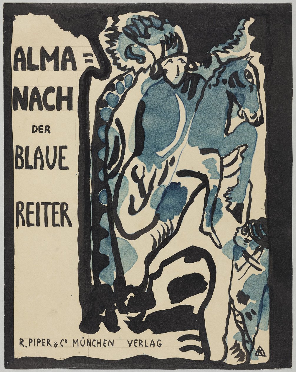 A Der Blaue Reiter almanach borítójának végleges terve alkotó: Wassily Kandinsky
