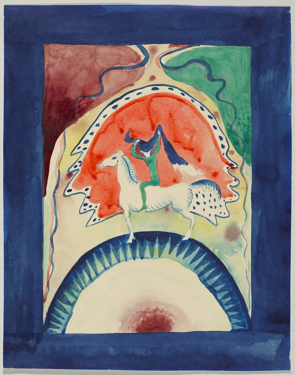 Piszkozat a "Der Blaue Reiter" almanach borítójához alkotó: Wassily Kandinsky