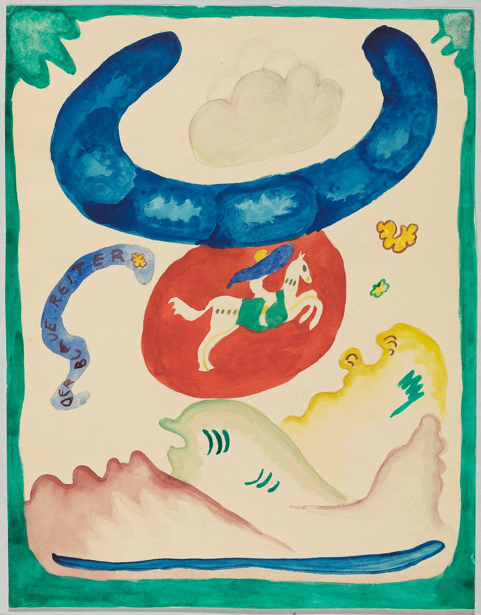 Entwurf für den Umschlag des Almanachs "Der Blaue Reiter" alkotó: Wassily Kandinsky