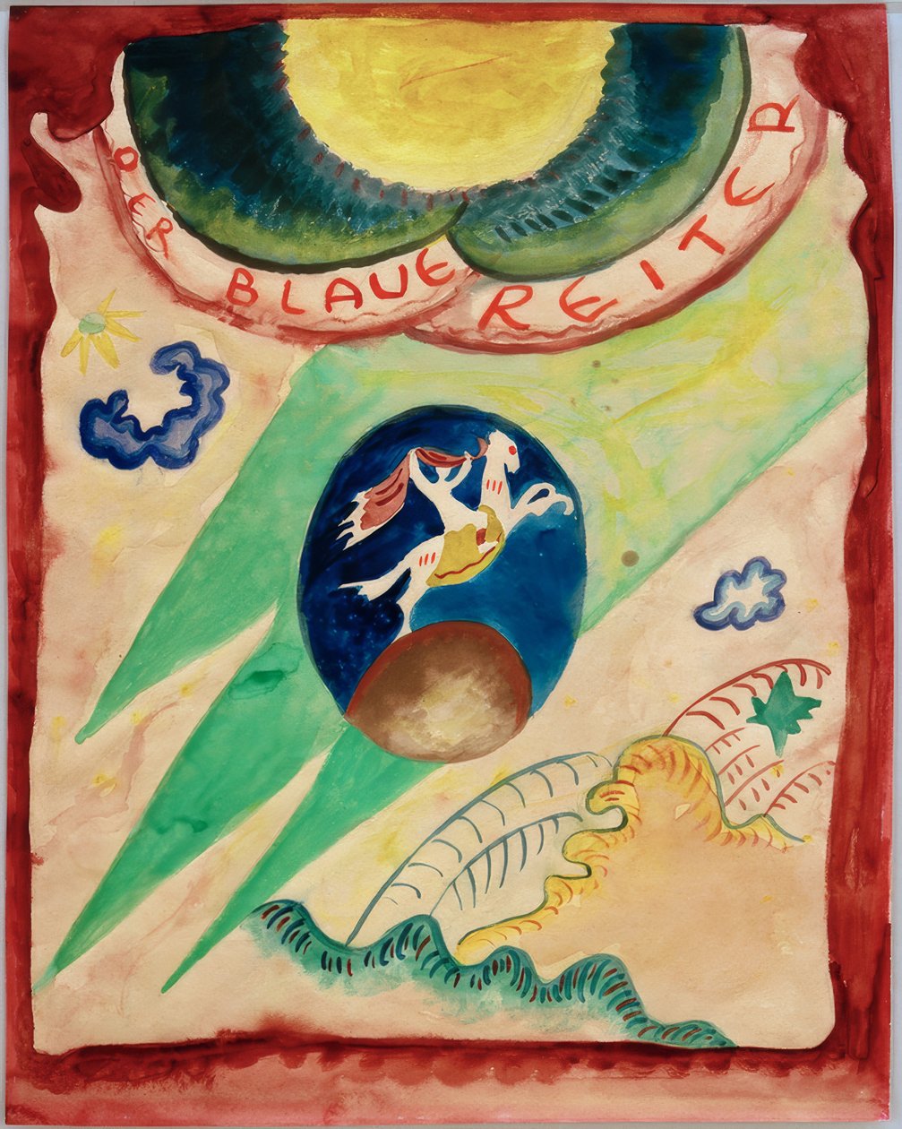 Tervezés a Der Blaue Reiter Almanach borítójához alkotó: Wassily Kandinsky