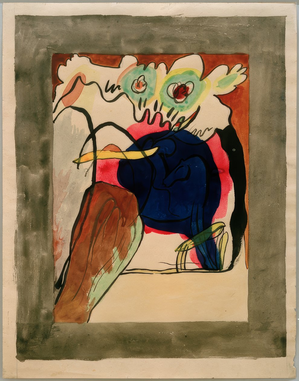 Tervezés a Der Blaue Reiter Almanach borítójához alkotó: Wassily Kandinsky