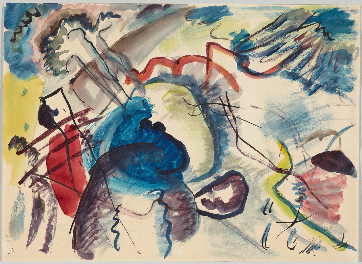 Piszkozat a „Kép fehér szegéllyel” alkotó: Wassily Kandinsky