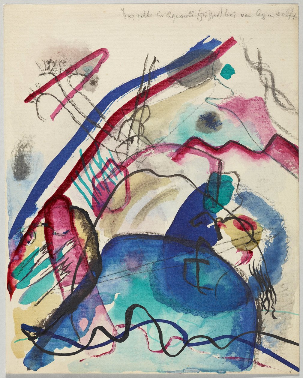 Piszkozat a „Kép fehér szegéllyel” alkotó: Wassily Kandinsky