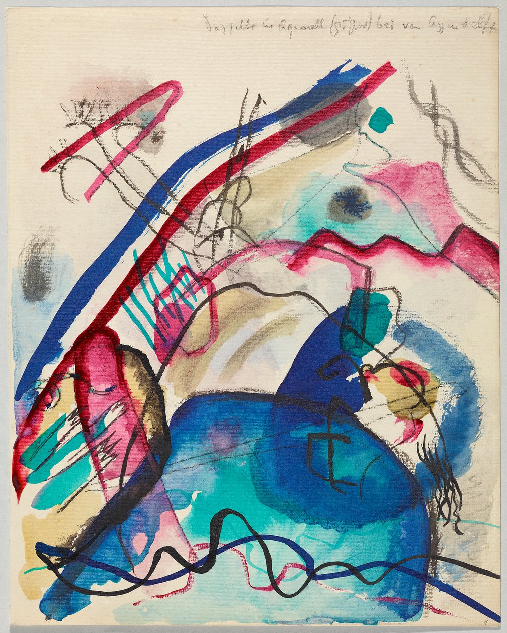Tanulmány a „Kép fehér szegéllyel” című műhöz alkotó: Wassily Kandinsky