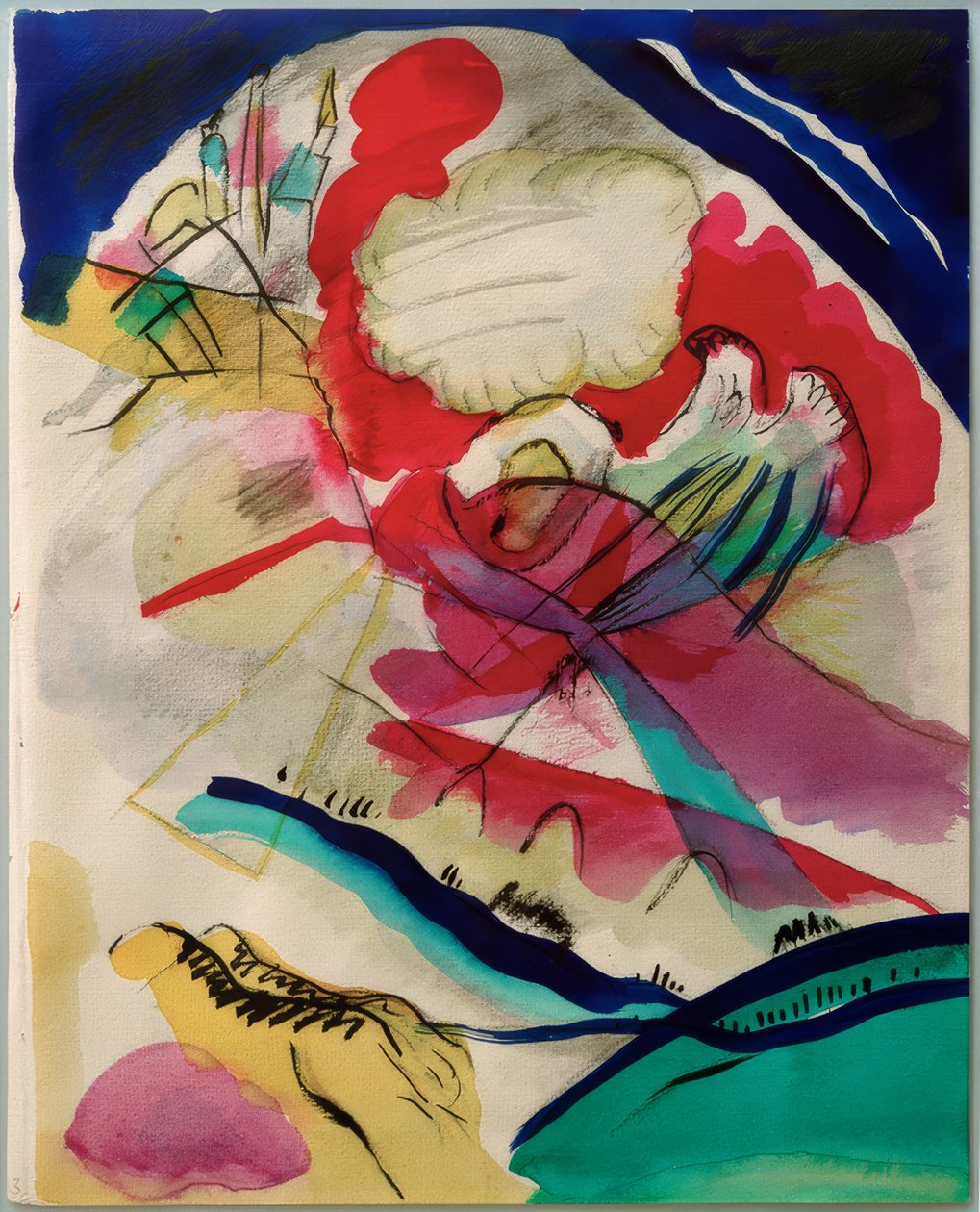 Vázlat képpé fehér vonalakkal alkotó: Wassily Kandinsky