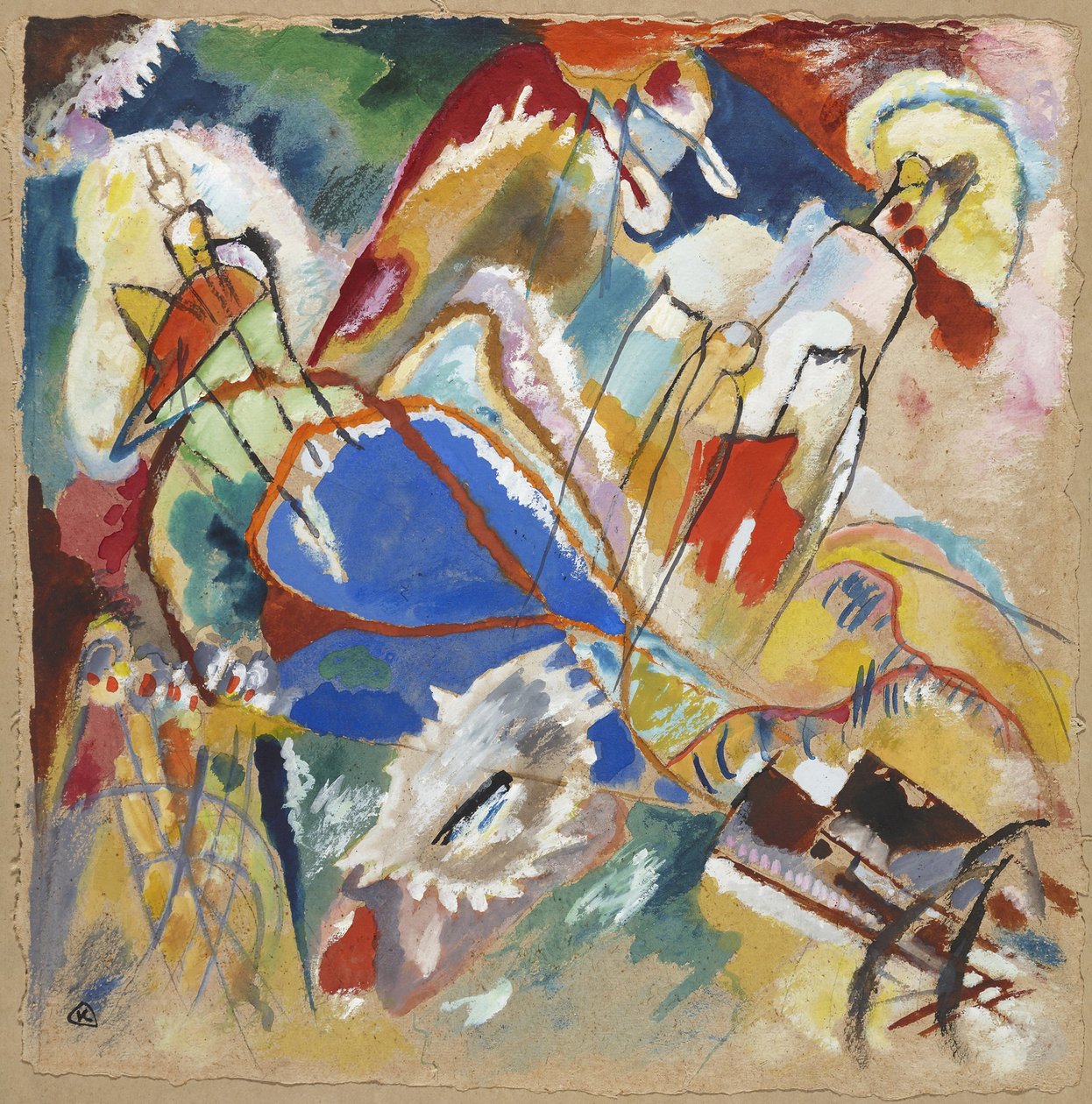 Tervezet az „Improvizáció 30 (ágyúk)” számára alkotó: Wassily Kandinsky