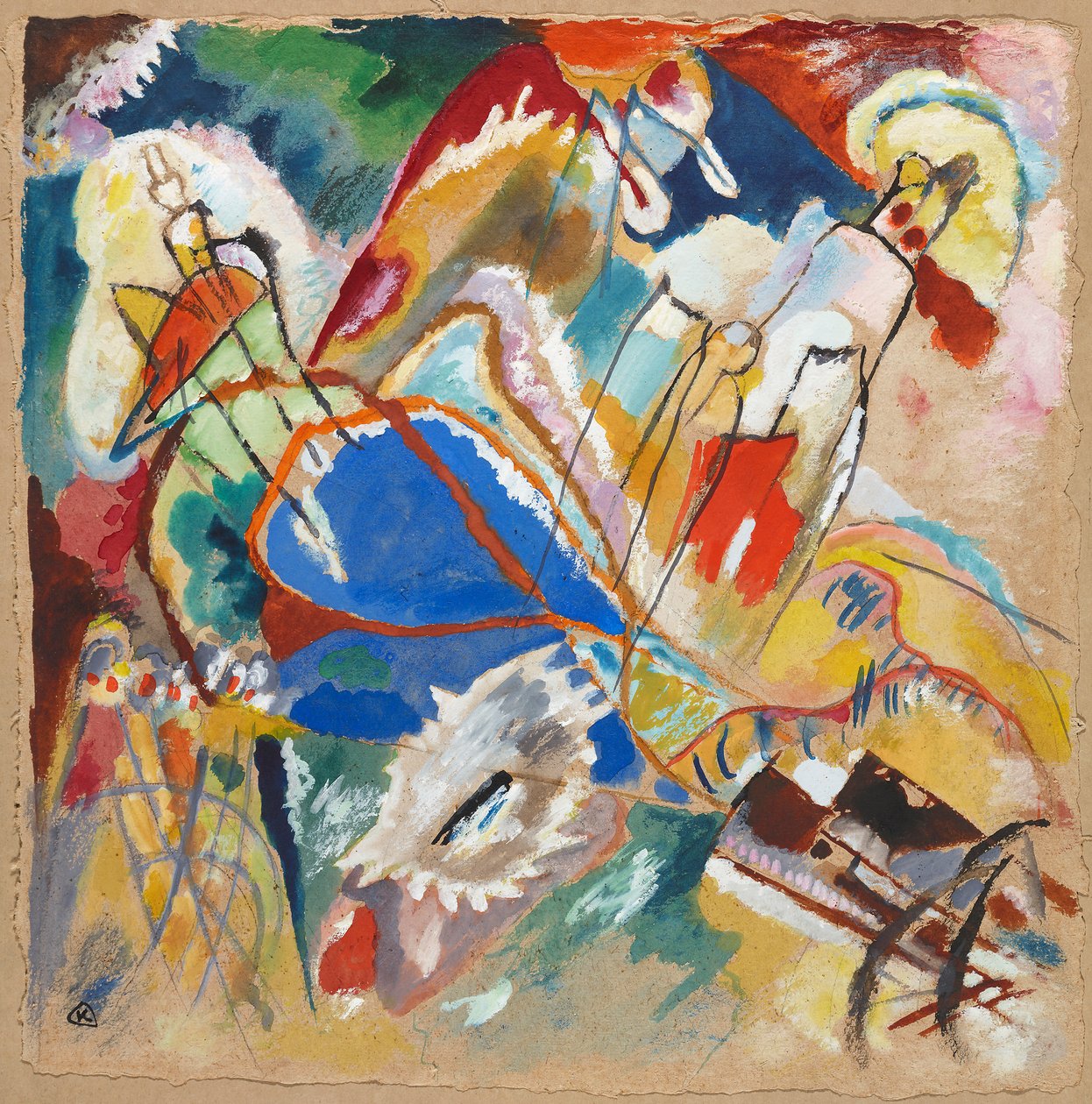 Tanulmány az „Improvizáció 30 (Ágyúk)” című műhöz alkotó: Wassily Kandinsky