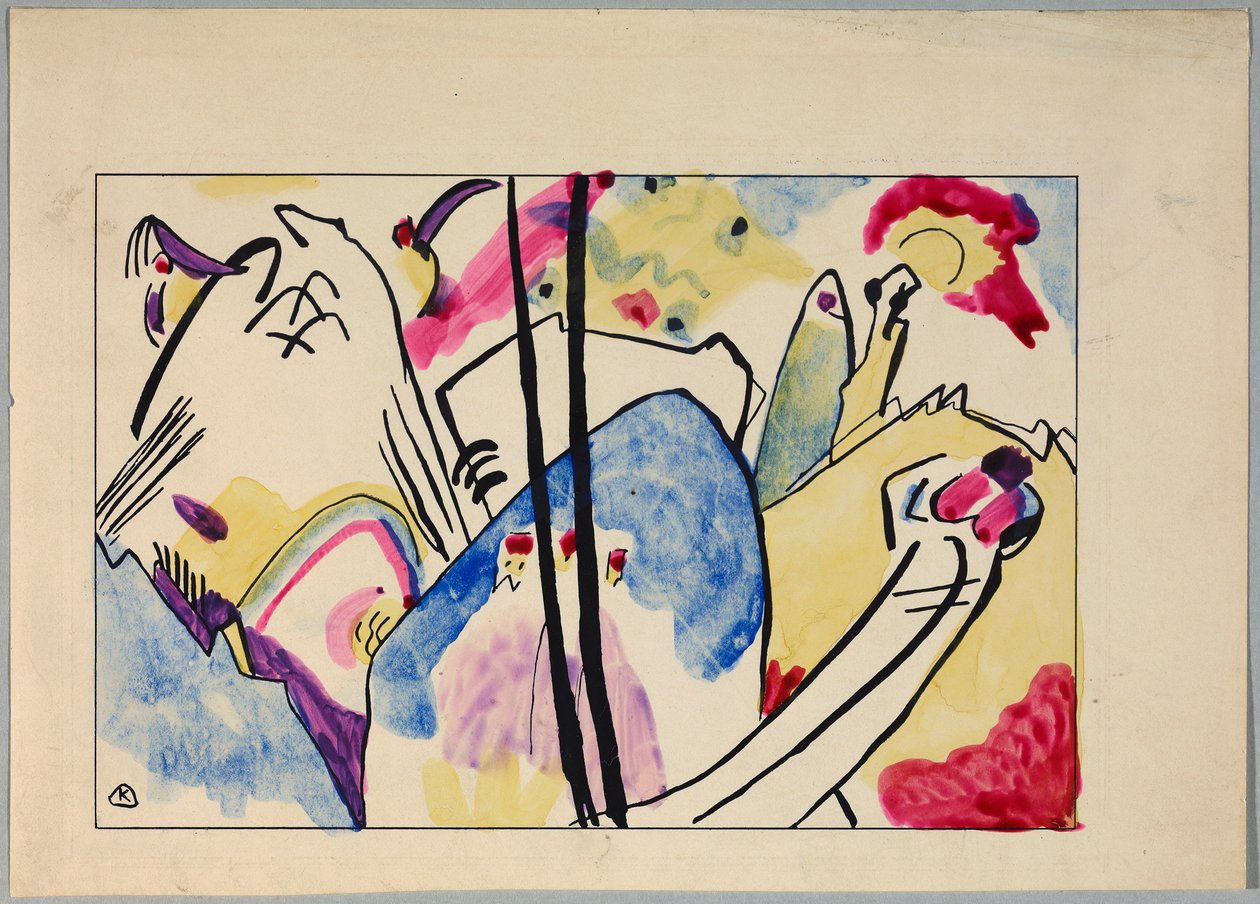 Tervezet a „Composition IV” számára alkotó: Wassily Kandinsky