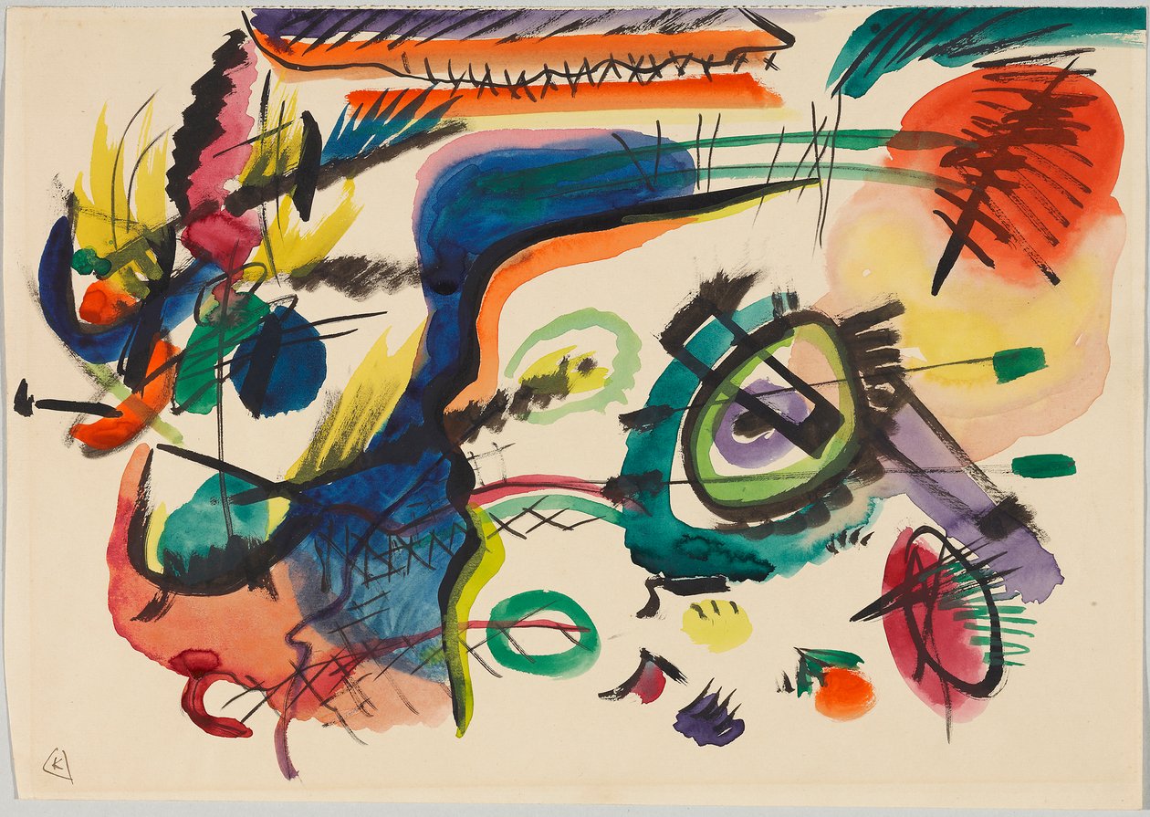 A „VII. kompozíció” vázlata alkotó: Wassily Kandinsky