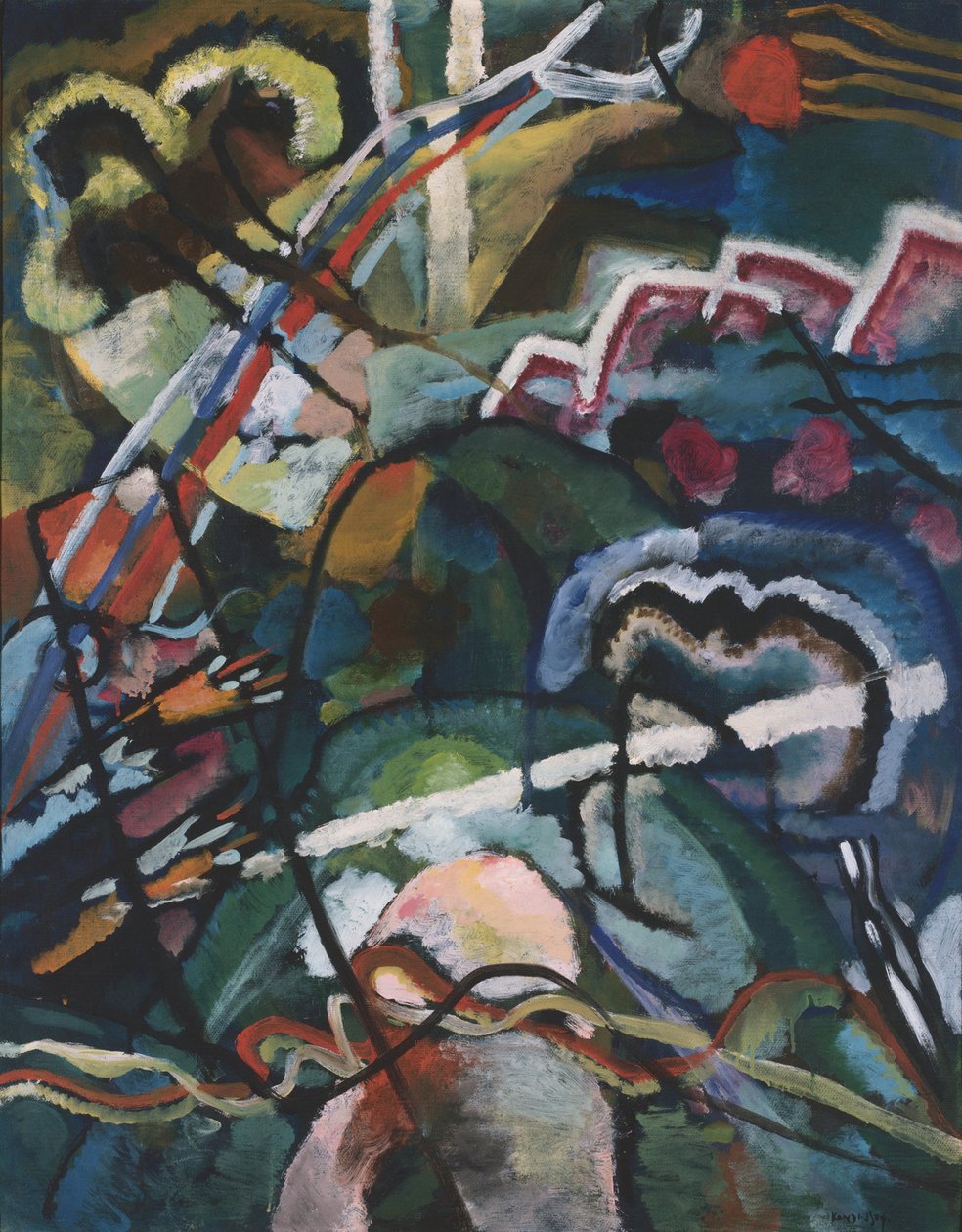 ""I. vázlat fehér szegéllyel festéshez"" Wassily Kandinsky (vagy Wassily Kandinski vagy Kandinskij) festménye alkotó: Wassily Kandinsky