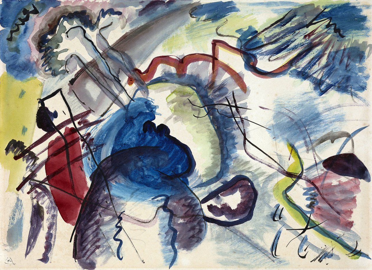 ""Esquisse pour peinture a bordure blanche"" (Vázlat a fehér szegéllyel történő festéshez) (Dizájn fehér szegéllyel festéshez) Wassily Kandinsky festménye alkotó: Wassily Kandinsky