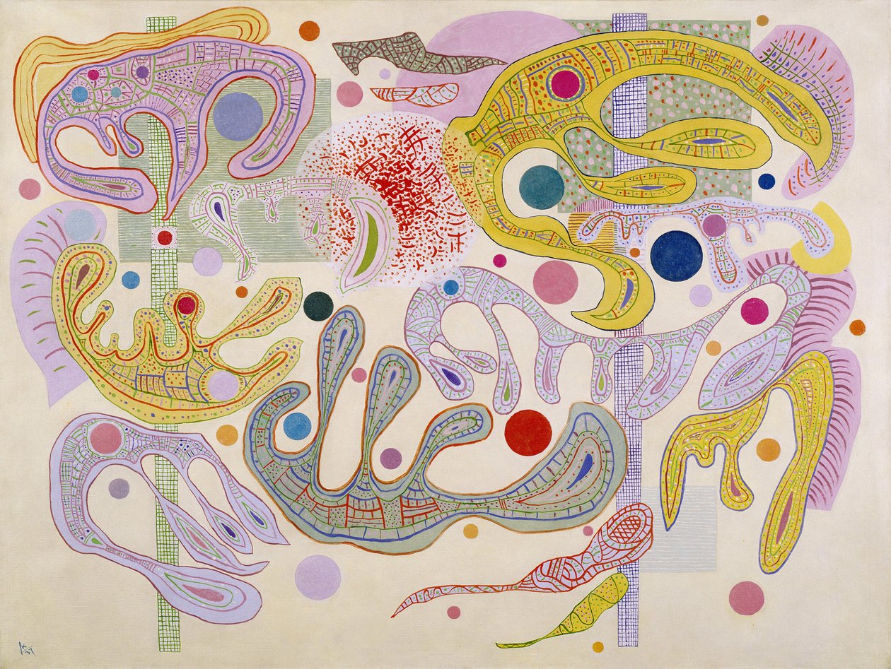 "Szeszélyes formák"" Vaszilij Kandinszkij (vagy Wassily Kandinski vagy Kandinskij) festménye alkotó: Wassily Kandinsky