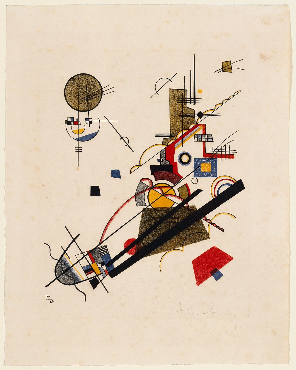 Vidám felemelkedés (a Staatliches Bauhaus mestermappájából, 2. lap) alkotó: Wassily Kandinsky