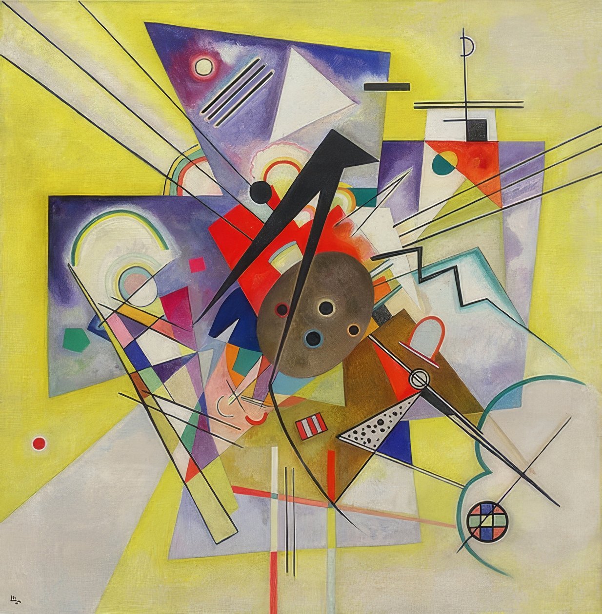 Sárga kíséret. 1924 alkotó: Wassily Kandinsky