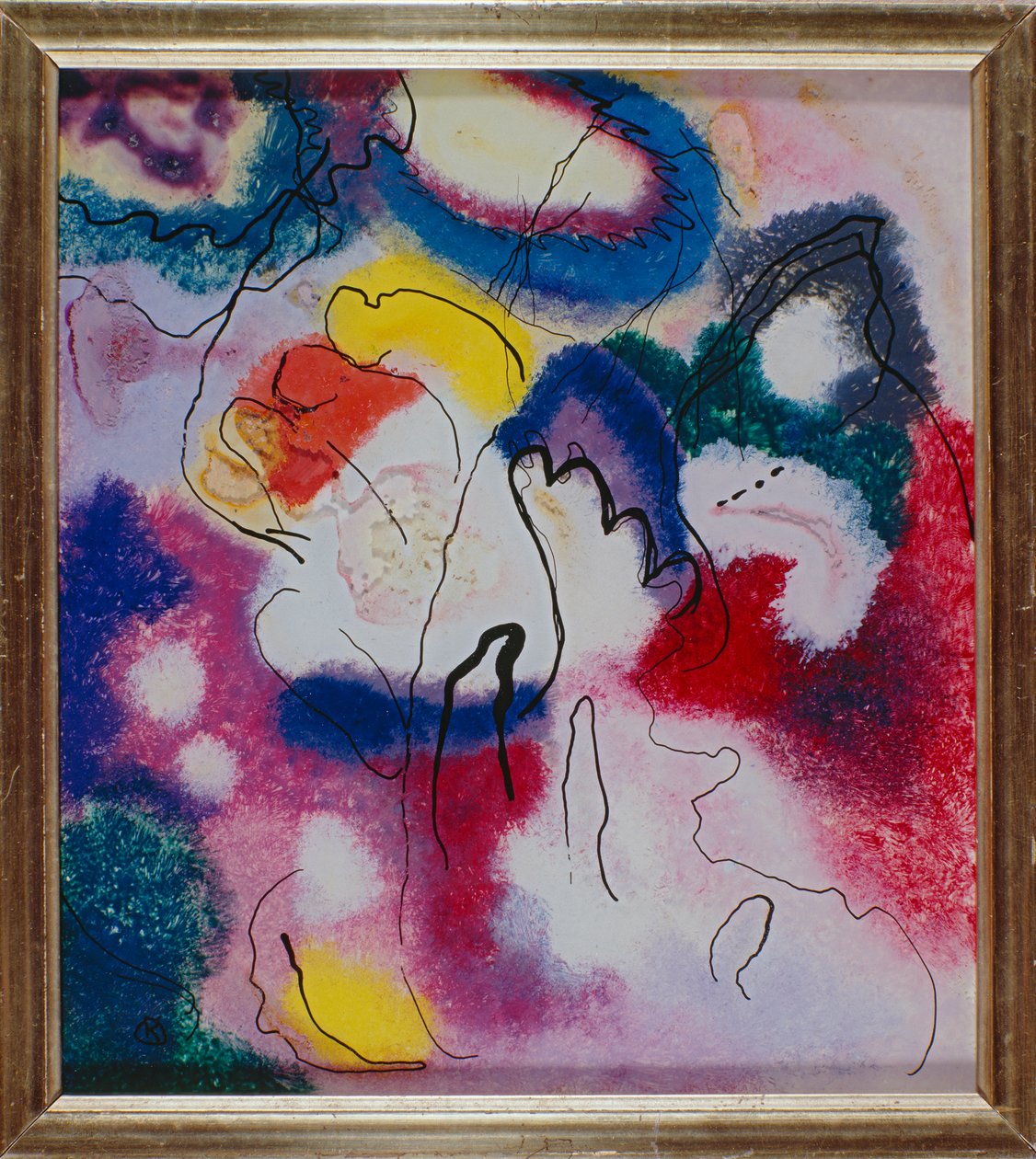 Üvegkép vörös folttal alkotó: Wassily Kandinsky