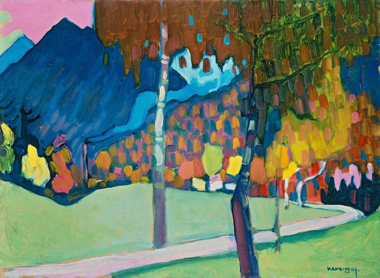 Őszi tanulmány, valószínűleg Oberauból alkotó: Wassily Kandinsky