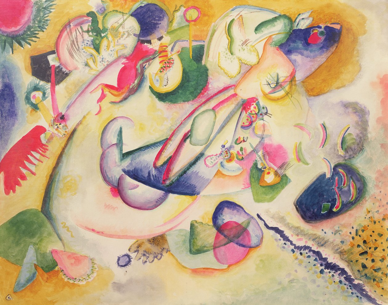 Improvizáció, 1914 körül (wc és ceruza papíron) alkotó: Wassily Kandinsky