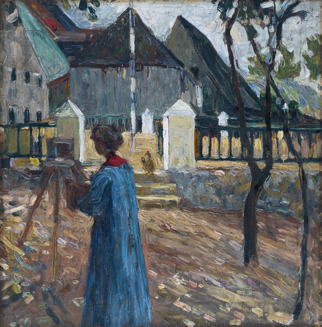 Kallmünz - Gabriele Münter festés közben II alkotó: Wassily Kandinsky