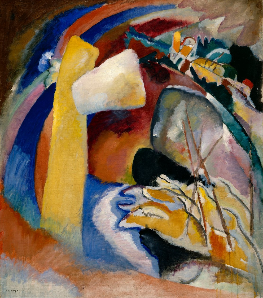 Kandinszkij - Tanulmány a fehér formájú festményhez, 1913 alkotó: Wassily Kandinsky