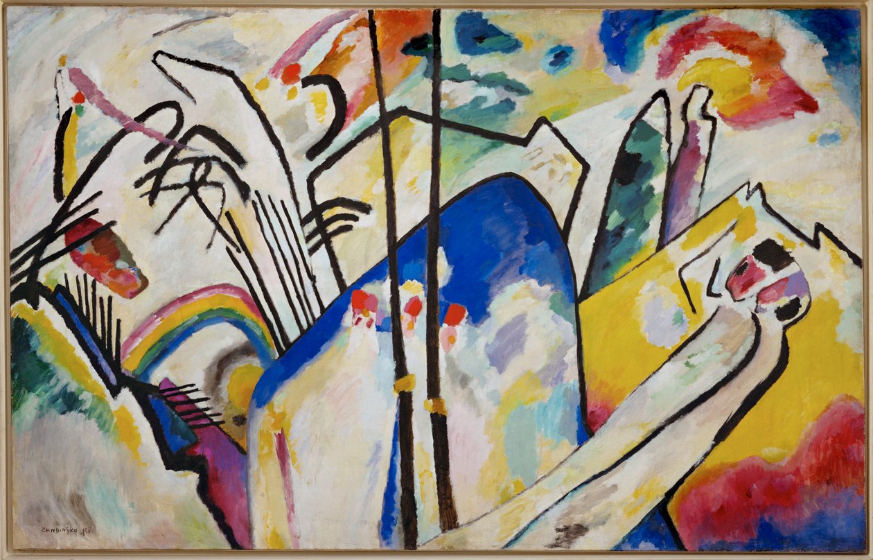 Kompozíció 4 (olaj, vászon) alkotó: Wassily Kandinsky