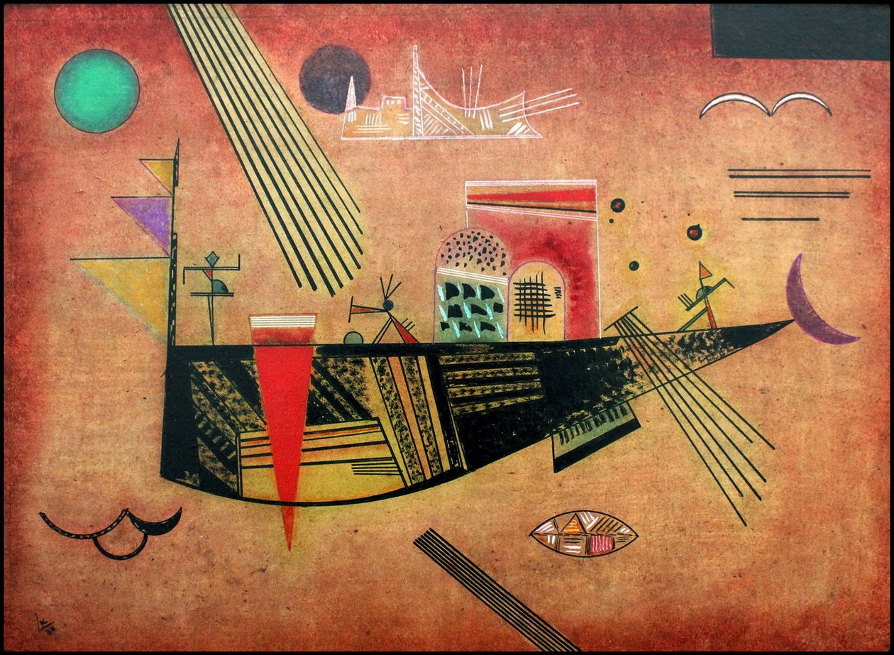 ""Launisch"" (szeszélyes) Vaszilij Kandinszkij (vagy Wassily Kandinski vagy Kandinskij) festménye alkotó: Wassily Kandinsky