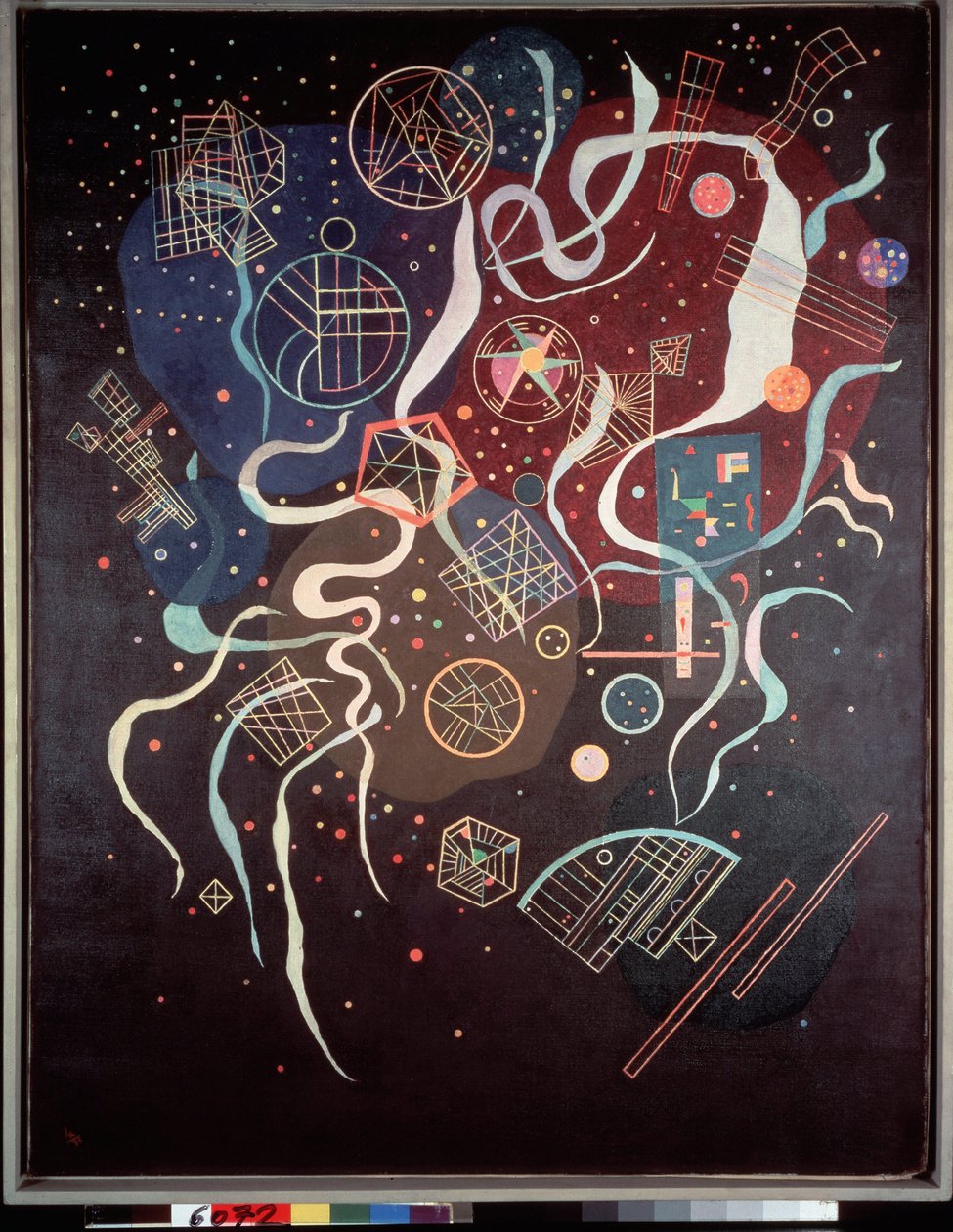 A mozgalom. Nem reprezentatív összetétel. Wassily Kandinsky (vagy Wassily Kandinski vagy Kandinskij) festménye alkotó: Wassily Kandinsky
