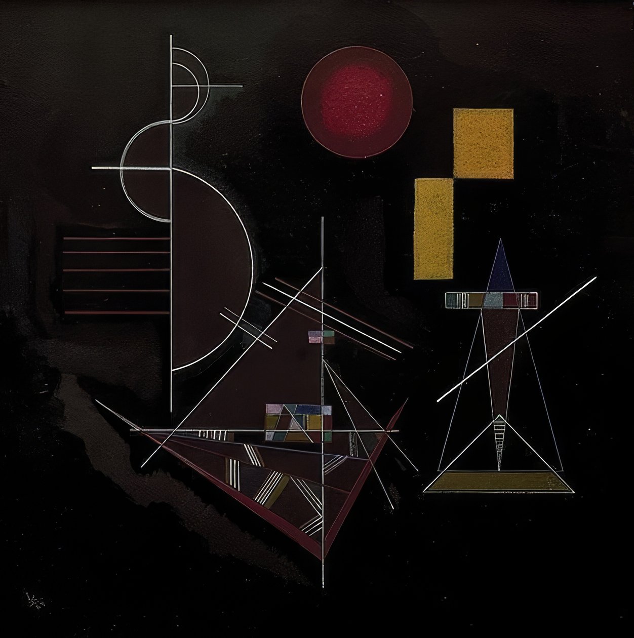 Nehézben könnyű (zwaarban könnyű). 1929 alkotó: Wassily Kandinsky