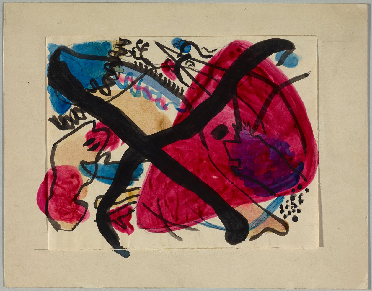 Mit schwarzen Diagonalen alkotó: Wassily Kandinsky