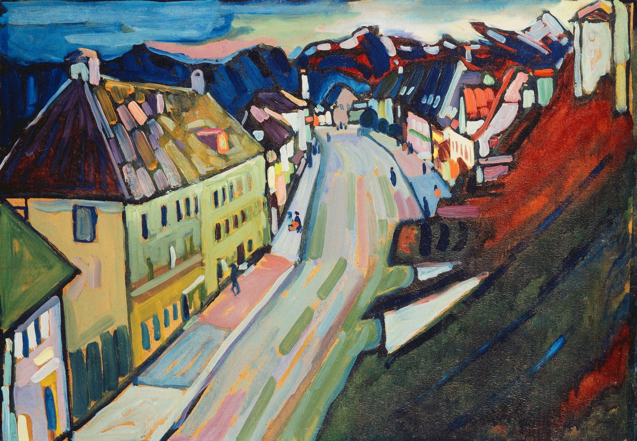 Murnau-felső piac utca; Marnau-Obermarkt alkotó: Wassily Kandinsky