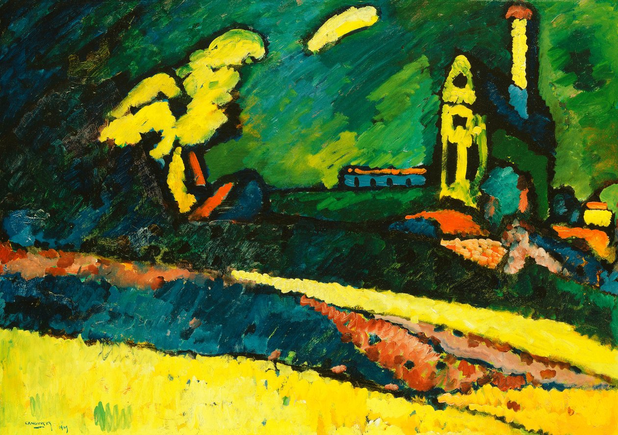 Murnau - Táj az I. templommal alkotó: Wassily Kandinsky