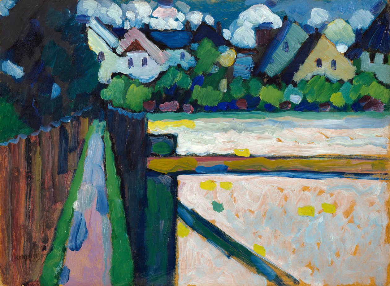 Murnau - gyalogút és házak alkotó: Wassily Kandinsky