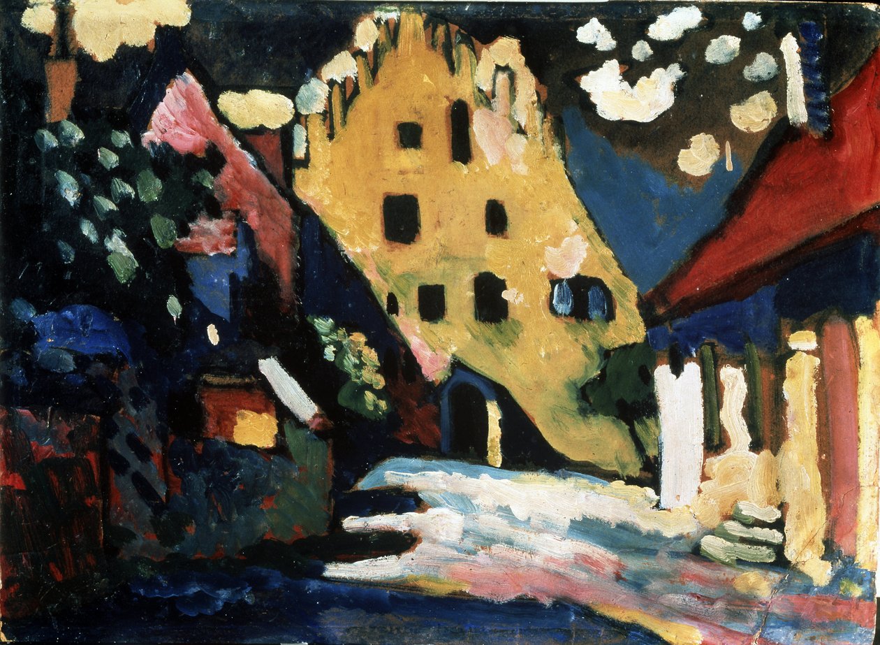""Murnau. A várudvar"" Vaszilij Kandinszkij (vagy Wassily Kandinski vagy Kandinskij) festménye alkotó: Wassily Kandinsky