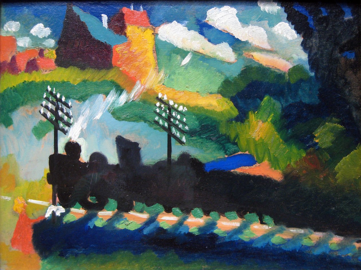 Murnau kilátás a vasúttal és a kastéllyal alkotó: Wassily Kandinsky