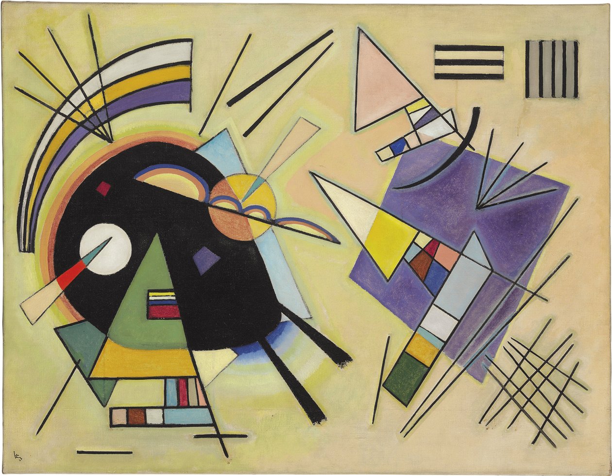 "" Noir at Violet "" Vaszilij Kandinszkij festői nap alkotó: Wassily Kandinsky