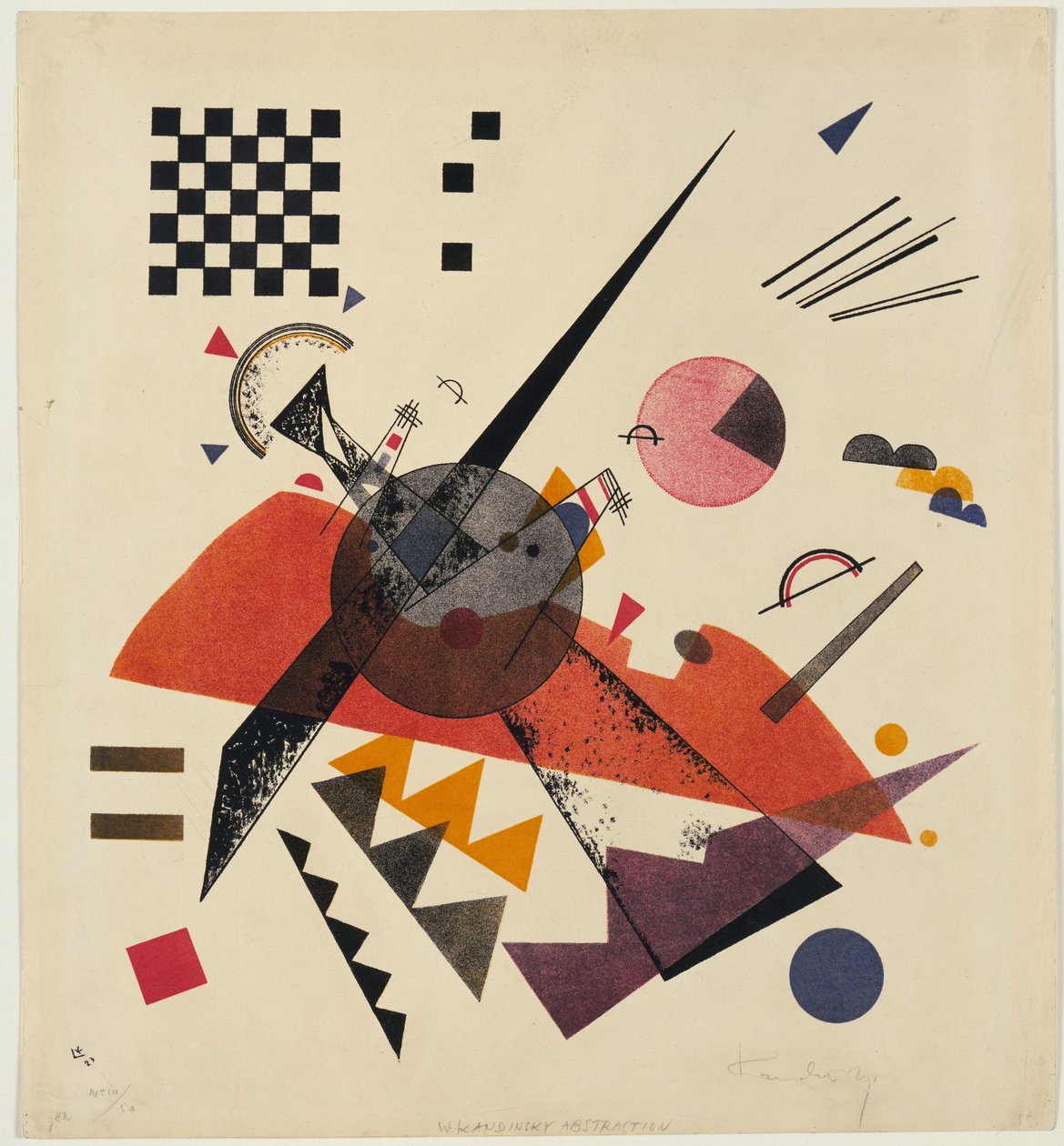"" Narancs "" Litográfia napja Vaszilij Kandinszkij (O Vaszilij Kandinszkij alkotó: Wassily Kandinsky