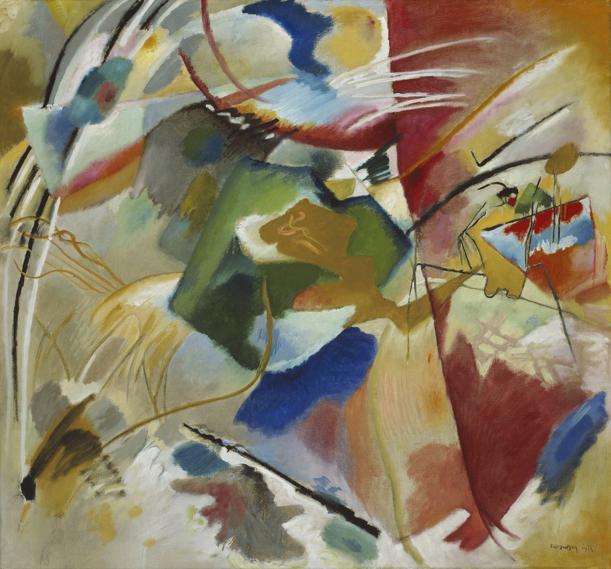 Festmény Green Centerrel, 1913 alkotó: Wassily Kandinsky