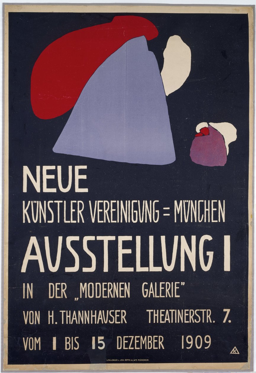 A Neue Künstlervereinigung München első kiállításának plakátja alkotó: Wassily Kandinsky
