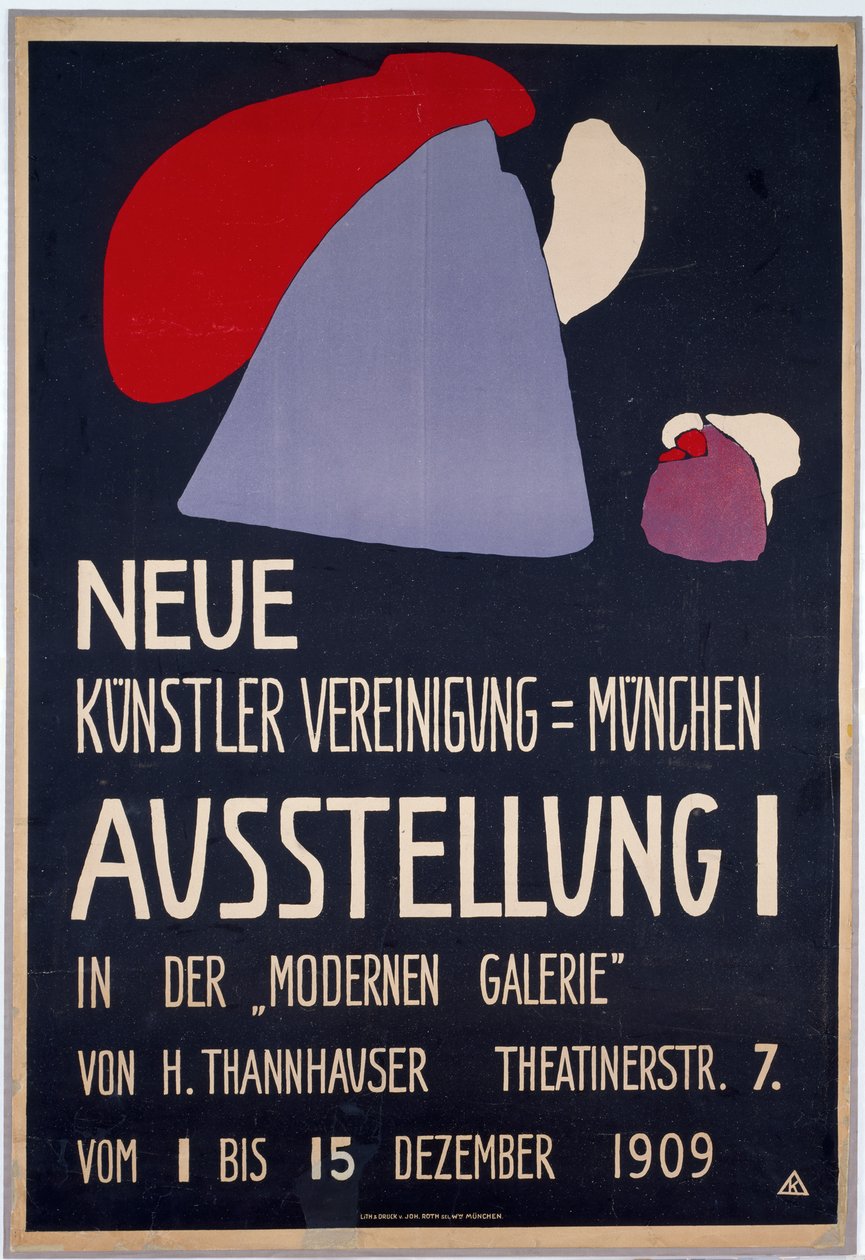 Plakat für die erste Ausstellung der Neuen Künstlervereinigung München alkotó: Wassily Kandinsky