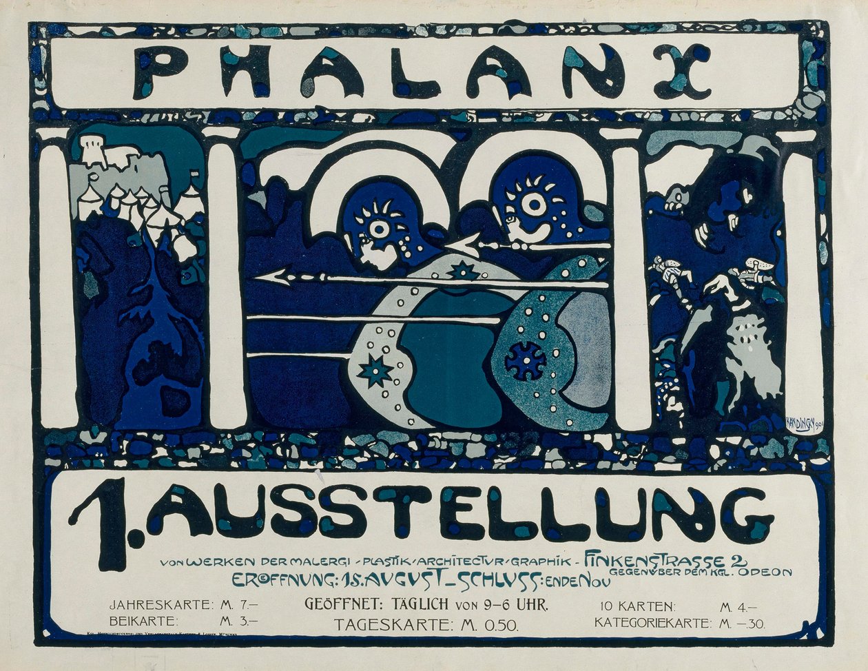 Plakát az 1. Falanx-kiállításhoz, 1901. alkotó: Wassily Kandinsky