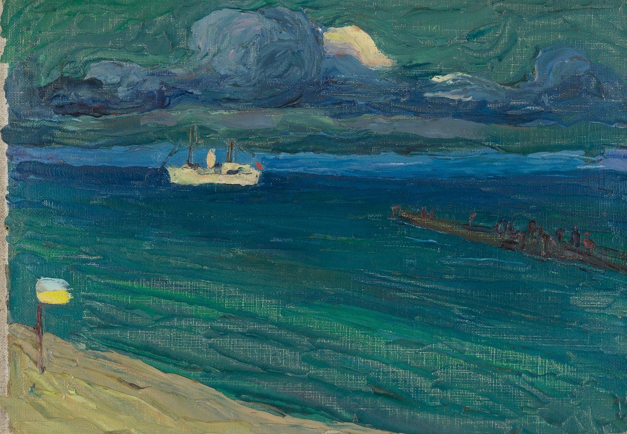 Rapallo – tengeri táj gőzhajóval alkotó: Wassily Kandinsky