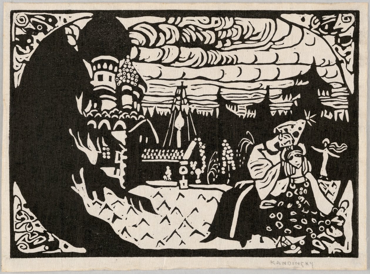 Ülő lányok, más néven „Két lány” alkotó: Wassily Kandinsky