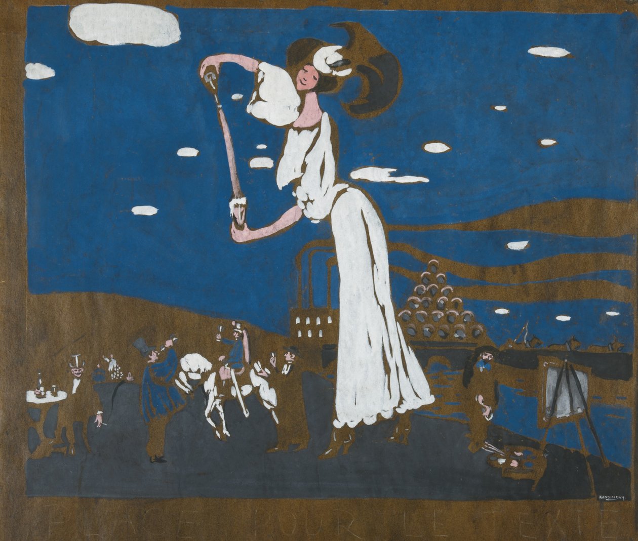 Vázlat egy francia sörfőzde plakátjához, 1906-1907 alkotó: Wassily Kandinsky