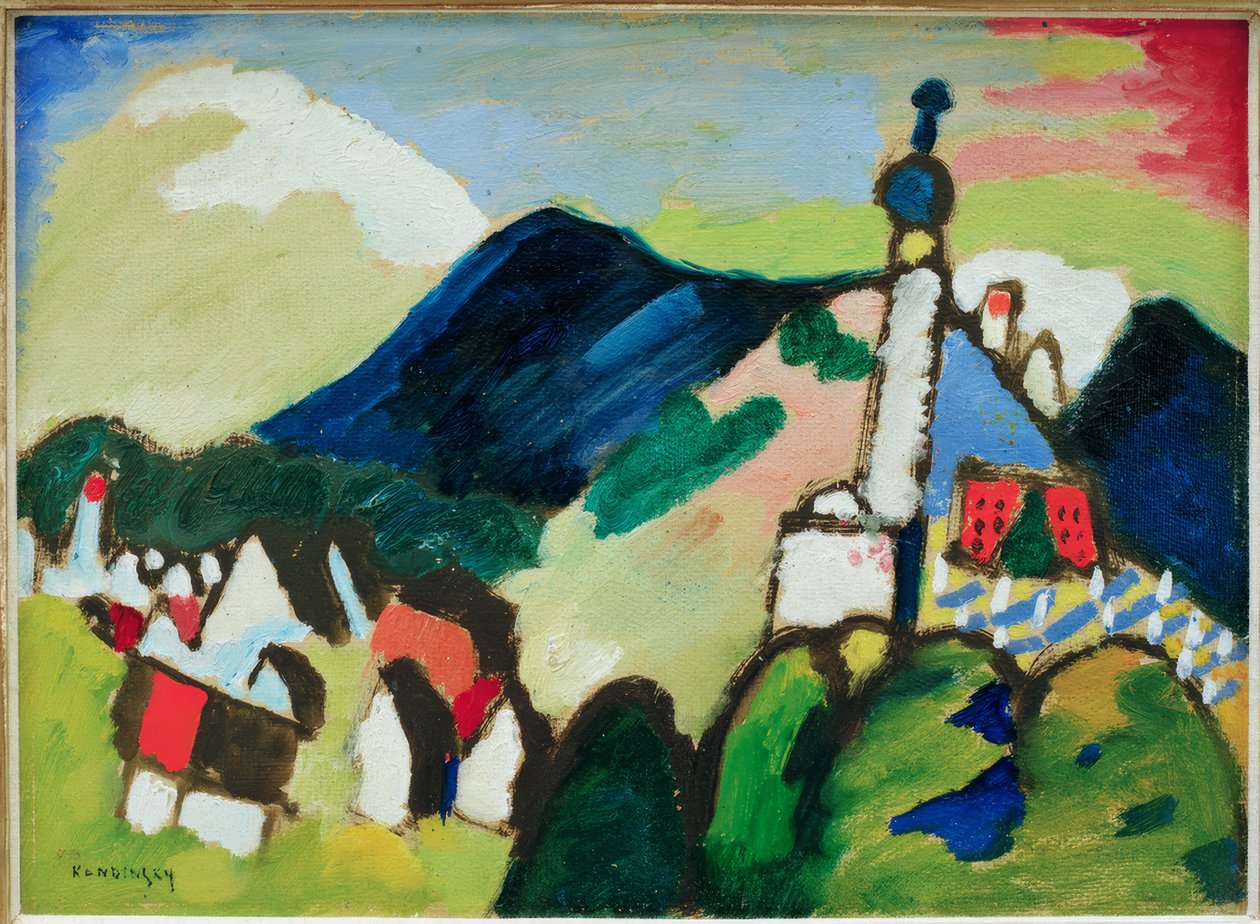 Tanulmány Murnau számára a templommal II alkotó: Wassily Kandinsky