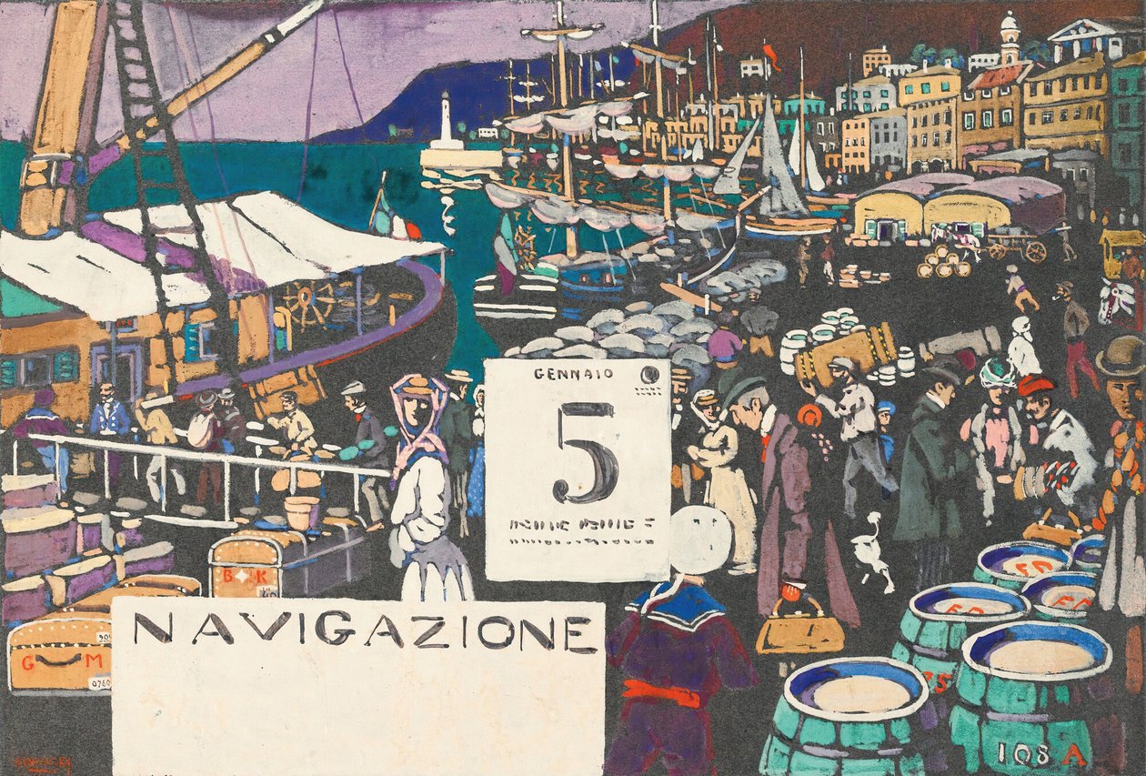 Tanulmány egy hajóplakáthoz, 1906. alkotó: Wassily Kandinsky