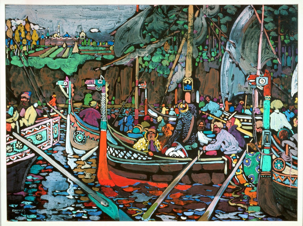 A Volga dala (festmény vászonra) alkotó: Wassily Kandinsky