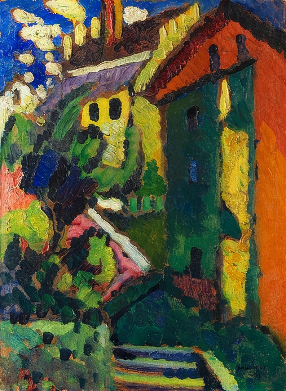 Lépcső a kastélyhoz (Murnau). 1909 alkotó: Wassily Kandinsky