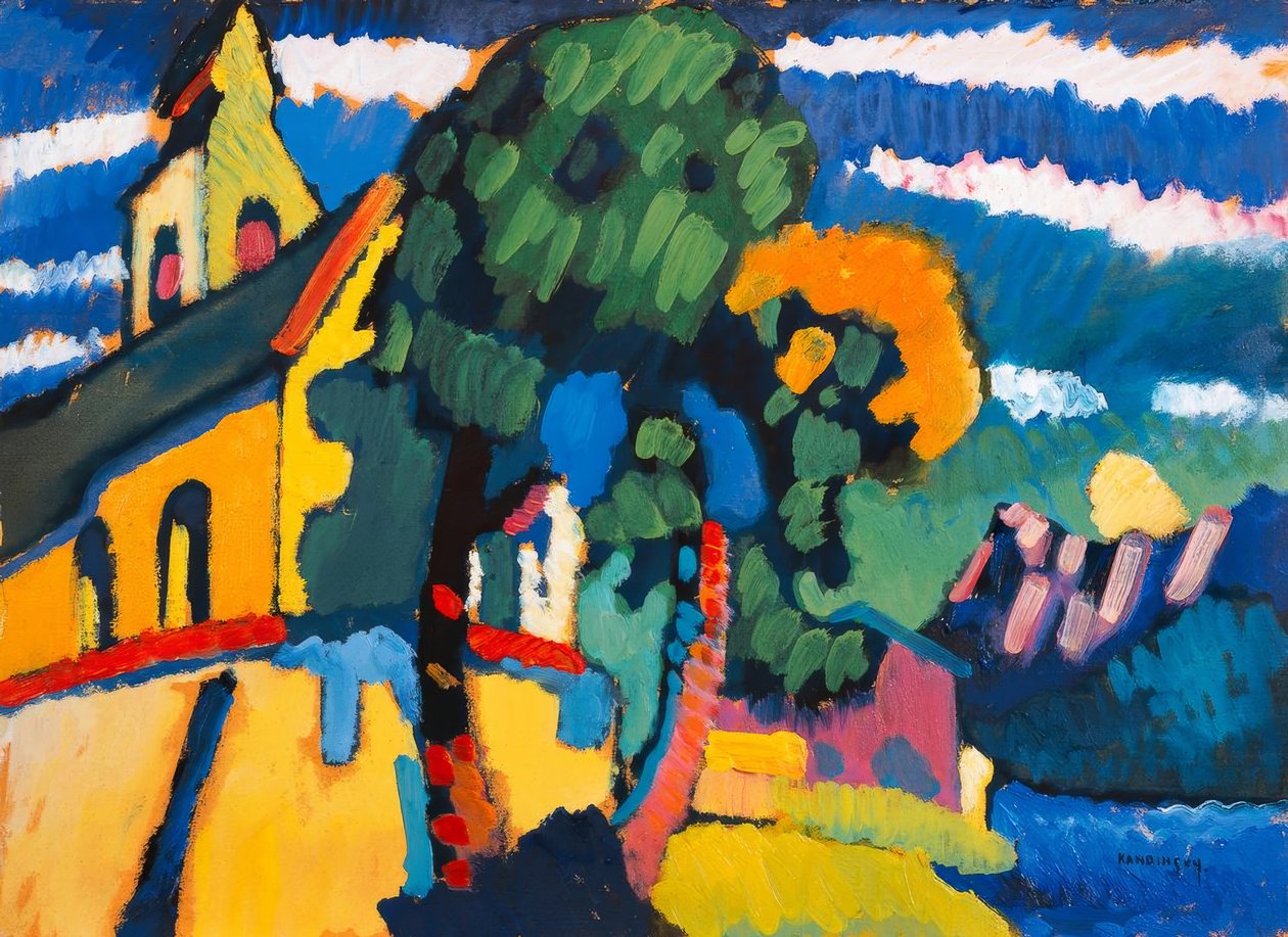 Falusi templom Riegsee-ben alkotó: Wassily Kandinsky